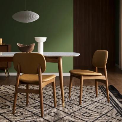 Eyedea Living Kelsey Leather Chair, Walnut Stain by Eyedea Living : Colours available: Brown 9 8