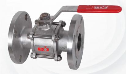 Valson Three Piece Design Ball Valves Flange Ends by Valson : Colours available: Silver