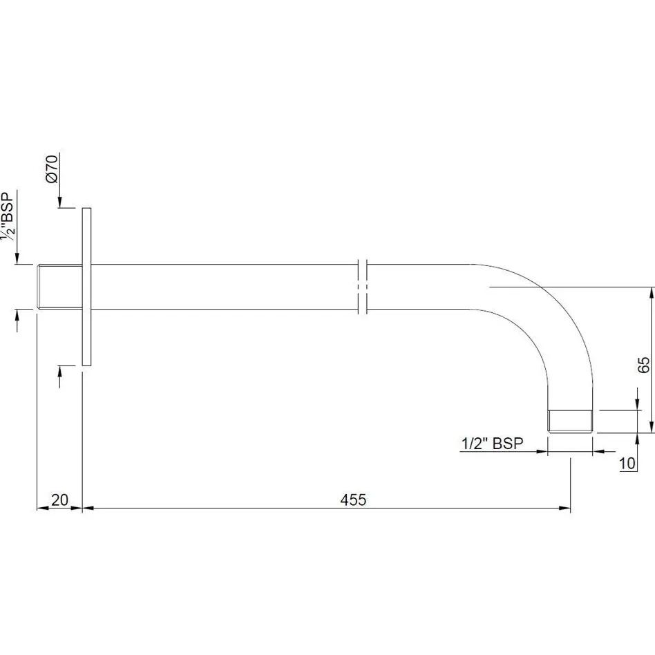 Jaquar Shower Arm - Black Chrome - SHA-BCH-479L300S 1