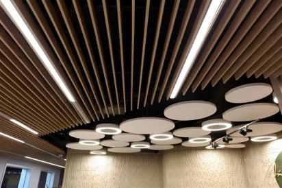 Highline Rollform Baffle by Highline Building Products for Interior : Colours available: Brown