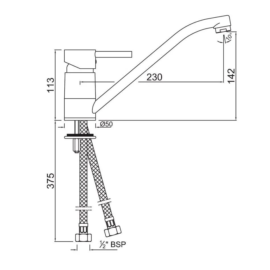 Jaquar Single Lever Sink Mixer - FLR-CHR-5173B 1