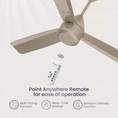 Crompton Energion Groove Remote BLDC Ceiling Fan - Opal White by Crompton : Colours available: White 13 6