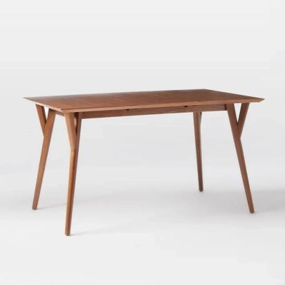 Asian Arts Mid-Century Modern Dining Table | Solid Wood With Angled Legs by Asian Arts : Colours available: Brown 3 1