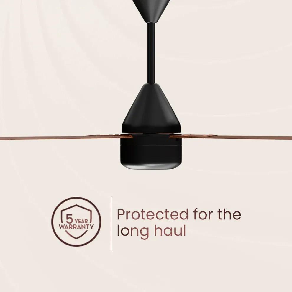 Crompton Energion Groove Remote BLDC Ceiling Fan - Dark Cherry Wood 2