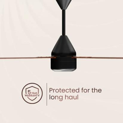 Crompton Energion Groove Remote BLDC Ceiling Fan - Dark Cherry Wood by Crompton : Colours available: Brown 1 2