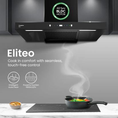 Crompton Eliteo Box Filterless Chimney 75cm by Crompton : Colours available: Black 10 1