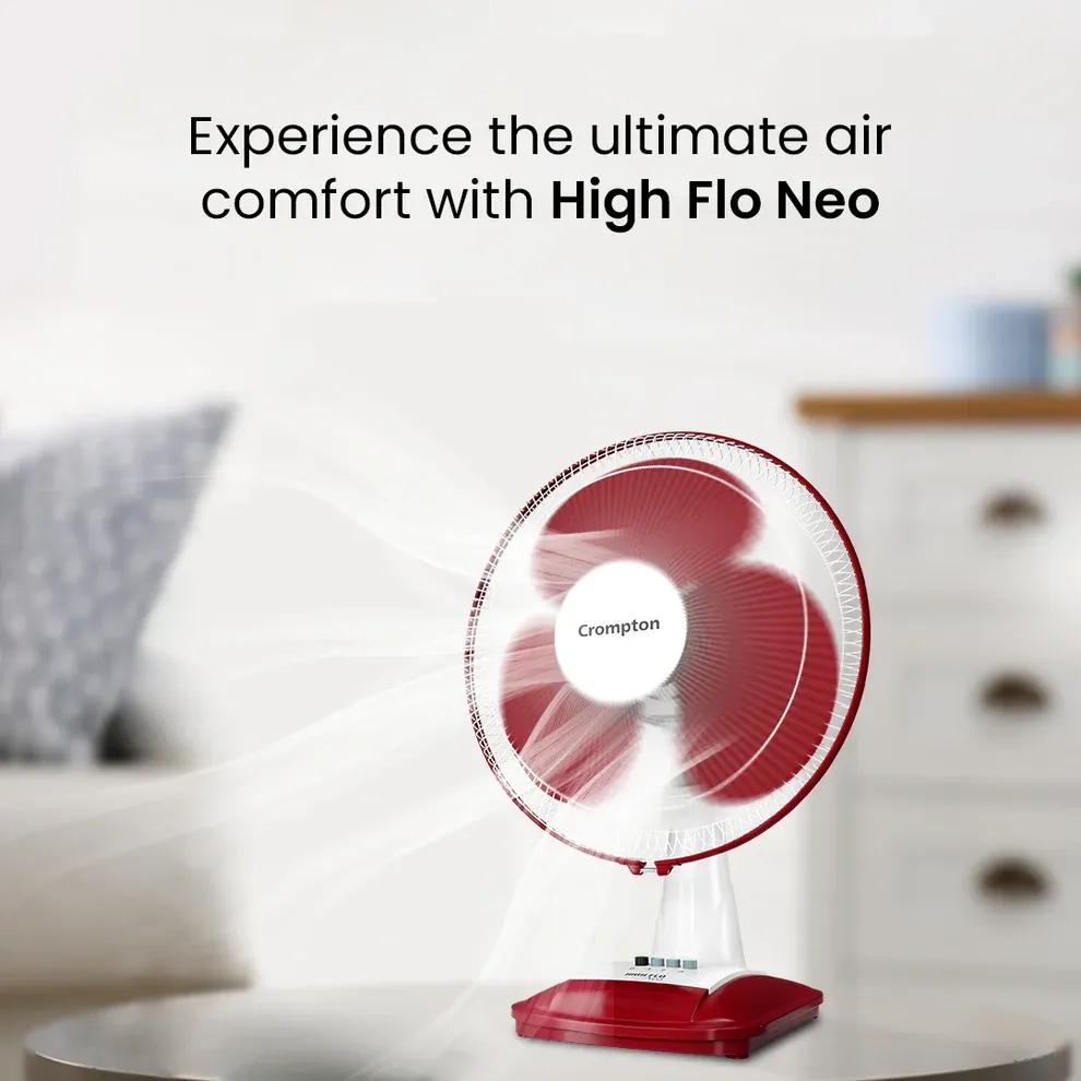 Crompton Hiflo Neo Table Fan - Crimson Red 4