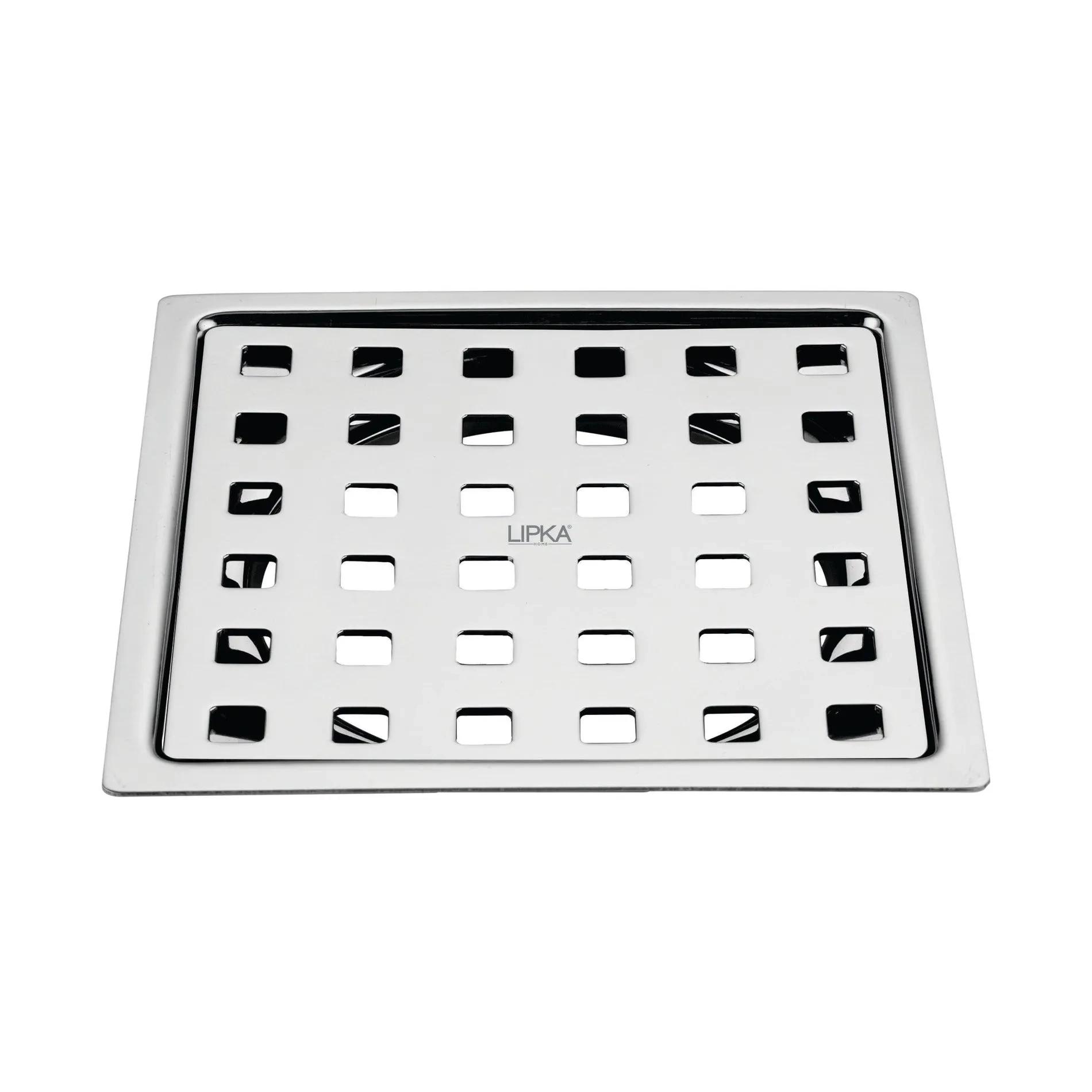 Lipka Delta Deluxe Square Flat Cut Floor Drain (5 x 5 Inches)