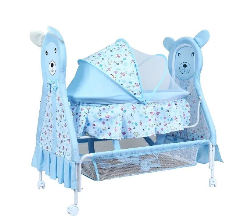 1st Step Cradle With Swing, Mosquito Net And Storage Basket-Blue