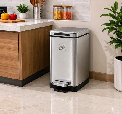 Perk Ecosilm Dustbin 15L - Matt steel