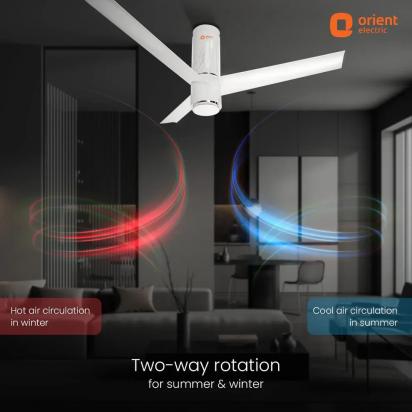Orient Electric Aeroslim with IoT, Remote & 3CCT Underlight BLDC PRO Smart Ceiling Fan 1200mm White by Orient Electric : Colours available: White 2 5