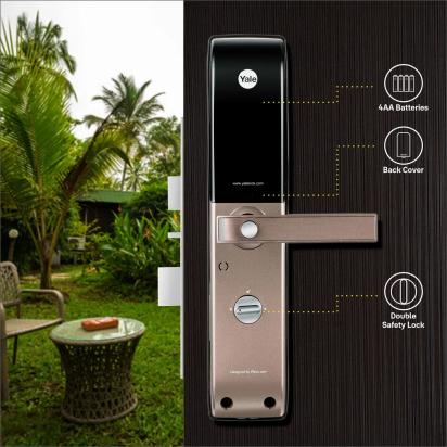 YDM 4115 -A Series Smart Lock with Fingerprint - Bluetooth Module and Wifi Connect Bridge by Yale : Colours available: Brown 5 5