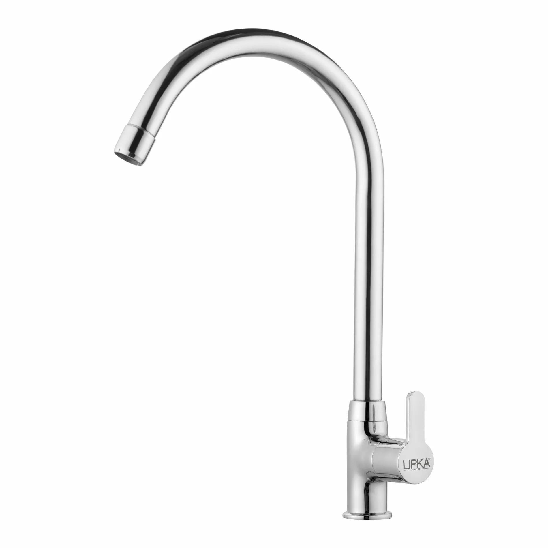 Lipka Fusion Swan Neck Brass Faucet with Round Swivel Spout (20 Inches)