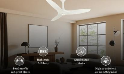 Orient Electric Aeroquiet Premium Silent Ceiling Fan 1230mm White by Orient Electric : Colours available: White 5 5
