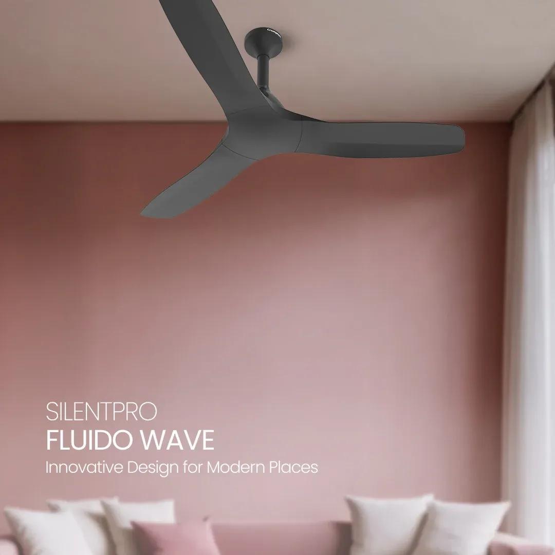 Crompton Silent Pro Fluido Wave 900mm - Matt Black 1