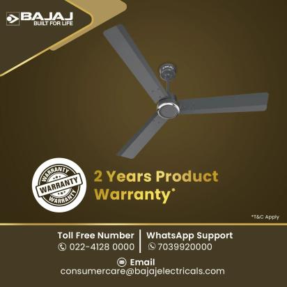 Bajaj Classico Sleek Plus 1200mm Ceiling Fan - Coal Grey by Bajaj : Colours available: SlateGray 11 3