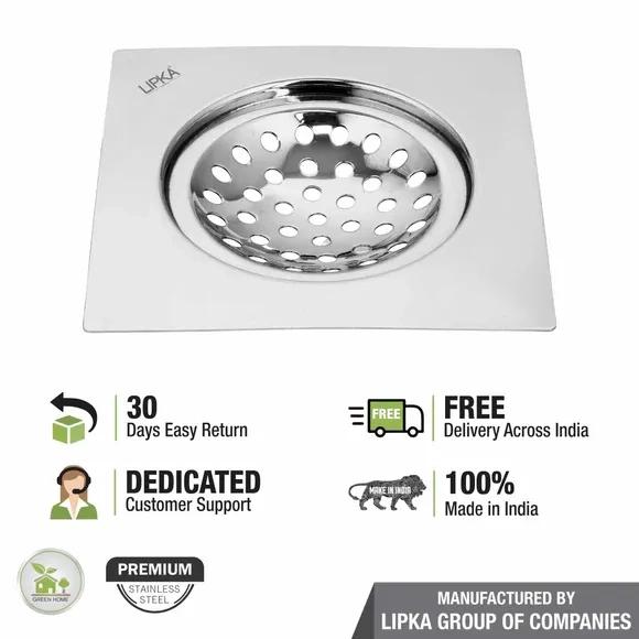 Lipka EON Square Flat Cut Floor Drain (6 x 6 Inches) 4