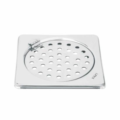 Lipka Eon Square Floor Drain with Plain Jali and Hinge (6 x 6 Inches)