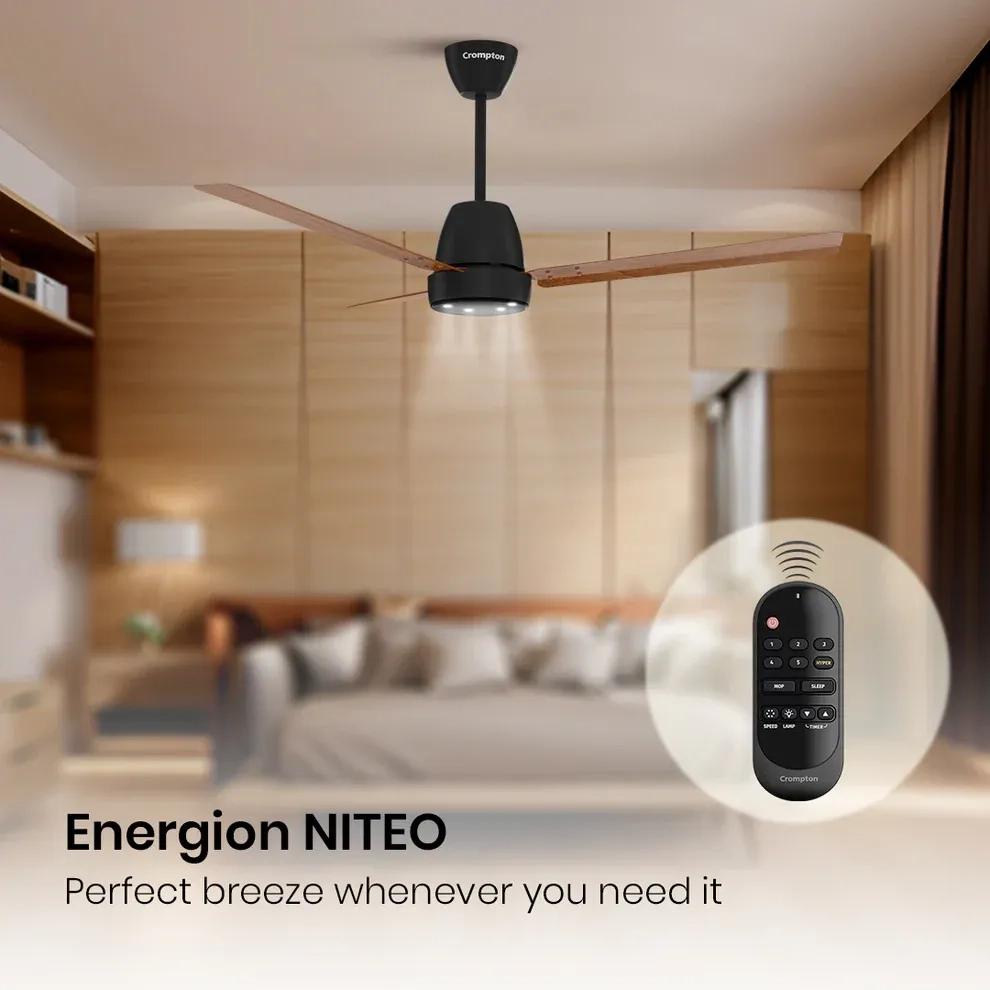Crompton Energion NITEO BLDC Ceiling Fan - Dark Cherry Wood 1