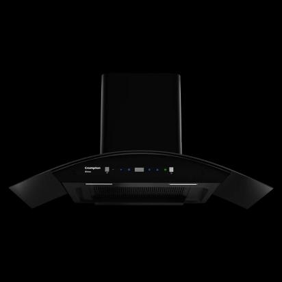 Crompton Eliteo Curv Filterless Chimney 90cm by Crompton : Colours available: Black