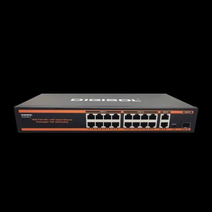 16 Port Poe Gigabit Unmanaged Switch With 3 Uplink Ports – Dg-Gs1019Pf-B by Digisol