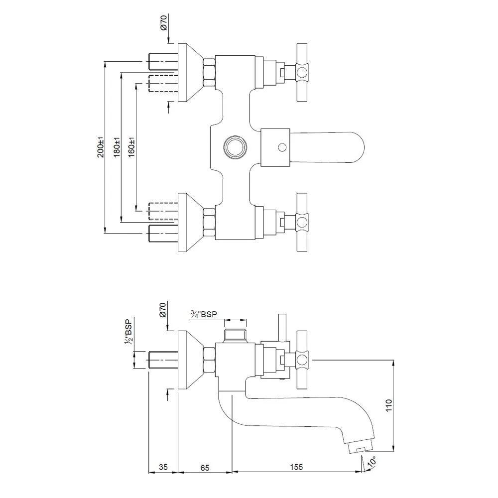 Jaquar Wall Mixer - SOL-CHR-6217 1