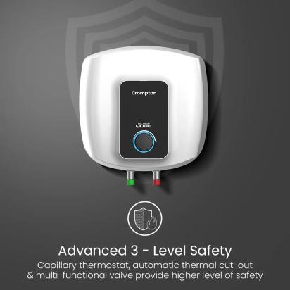 Crompton Solarium Qube, 2000W Storage Water Heater - 25-L by Crompton : Colours available: Black, White 3 3