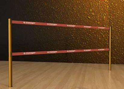 Q-Manager Double Belt Post - Floor Socket
