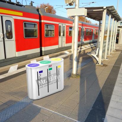 Mr SS Trio Bin by Mr. Bin : Colours available: Silver