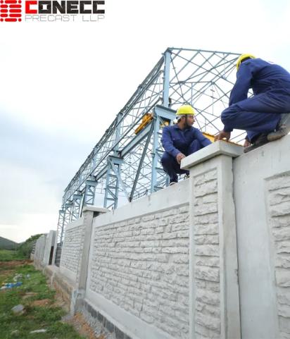 Conecc Concrete Precast Compound Wall by Conecc Concrete for Commercial, Industrial, Residential : Colours available: White 2 5