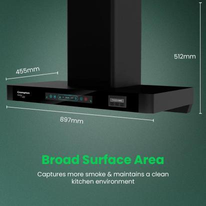Crompton Sylvaire (Box) Chimney | Filterless 90CM by Crompton : Colours available: Black 14 4