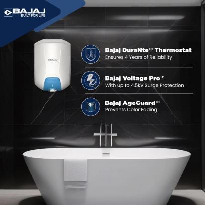 Bajaj Endure Series Gracio - Water Heater 10L by Bajaj : Colours available: White 7 3