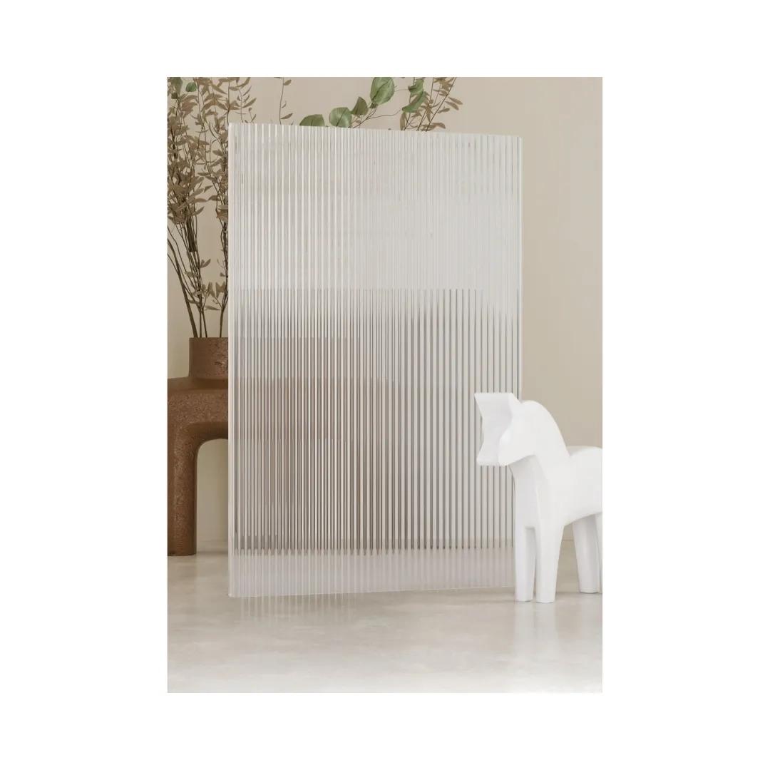 Frikly FlutoGlass 4 Mm Fluted Glass Acrylic 8 Feet X 4 Feet | Clear Fluted No 1 1
