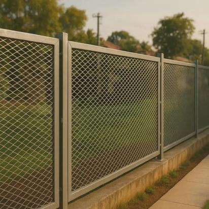 Justfence Expanded Metals Fence by Justfence : Colours available: Silver 1 1