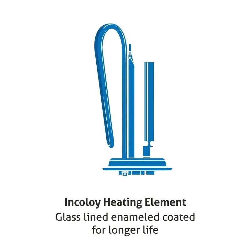Glen Water Heater 2000W 8 Bar Pressure Glasslined Element and Tank, Temperature control (7054) - 15L 3
