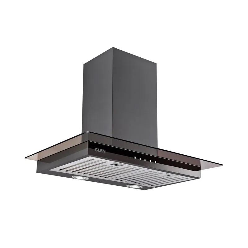 Glen Designer Kitchen Chimney with Push Button Control Baffle Filters 60cm 1000 m3/h - Black (6062 BL)