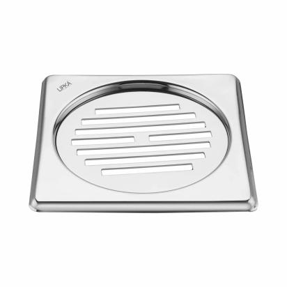 Lipka Eon Square Floor Drain with Golden Classic Jali (5 x 5 Inches)