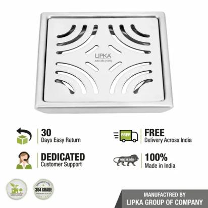 Lipka Purple Exclusive Square Floor Drain (5 x 5 Inches) 3