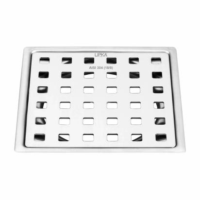 Lipka Red Exclusive Square Flat Cut Floor Drain (5 x 5 Inches)