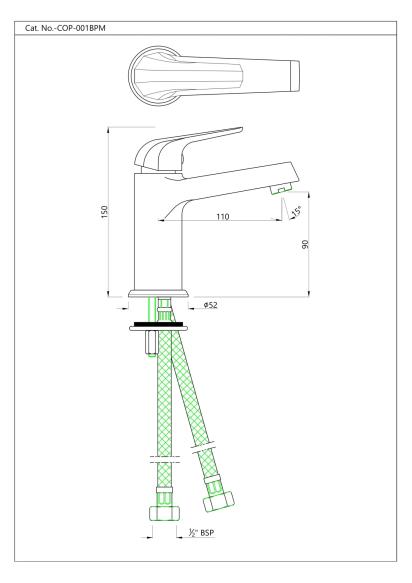 Single Lever Basin Mixer COP-CHR-001BPM by Jaquar : Colours available: Chrome 1 1