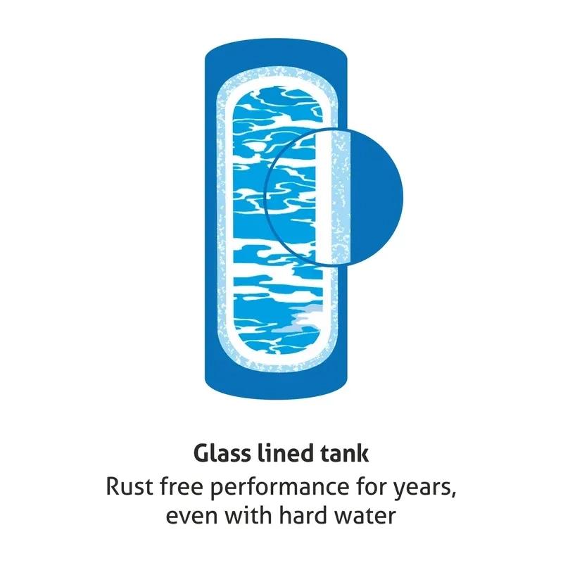 Glen Water Heater 2000W 8 Bar Pressure Glasslined Element and Tank, Temperature control (7054 IN) - 10L 1