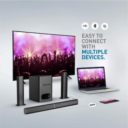 Panasonic SC-HT480GW-K 100W 4.1 Channel Auxiliary, USB, Micro USB Soundbar (Black) by Panasonic : Colours available: Black 5 4