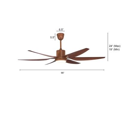 TheWhiteTeak Monday Miracle (168 cm Span, Teak Finish Metal Body, Teak Finish ABS Blades) 3 Color LED With Remote Control Ceiling Fan by White Teak : Colours available: Brown 10 9