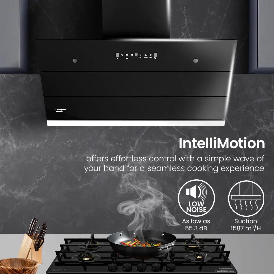 Crompton IntelliMotion Inclined 90cm Filterless Chimney 1