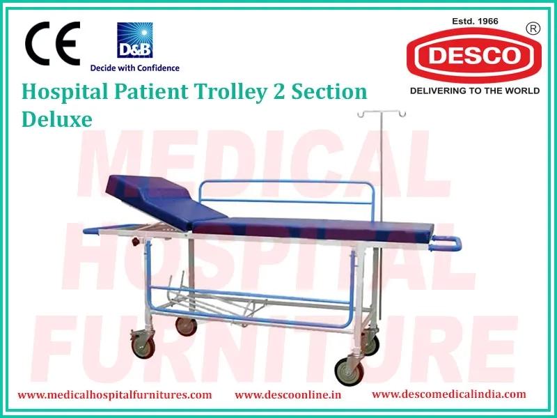 Desco Patient Trolley 2 Section Deluxe