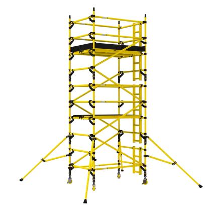 Youngman Fibreglass FRP Electrical Shockproof Scaffold Tower- XO FRP by Y Equipment Services : Colours available: Yellow 1 1