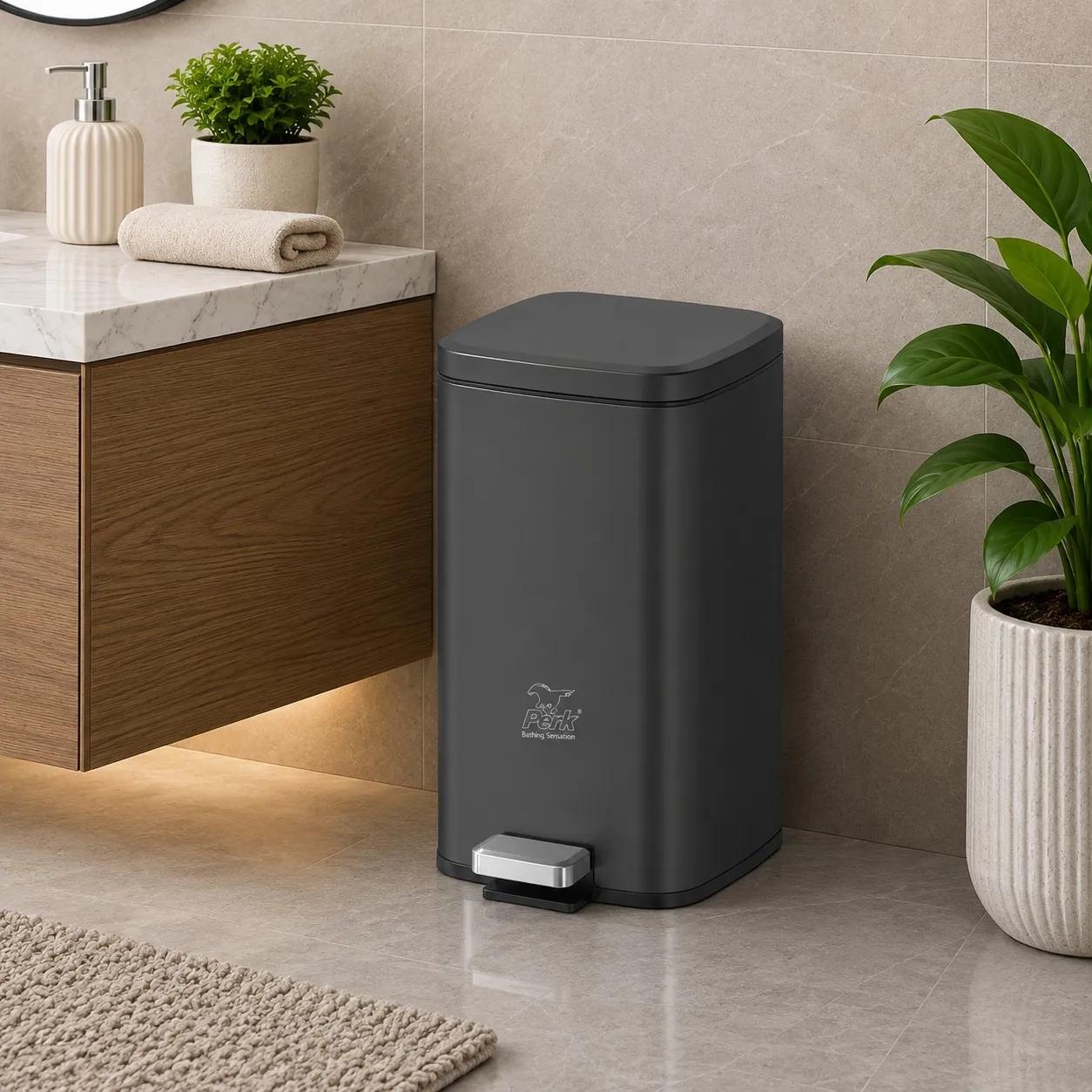 Perk Stella Dustbin 12 Litre - Titanium Grey