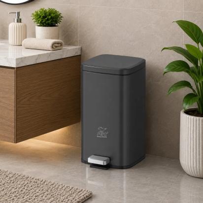 Perk Stella Dustbin 12 Litre - Titanium Grey