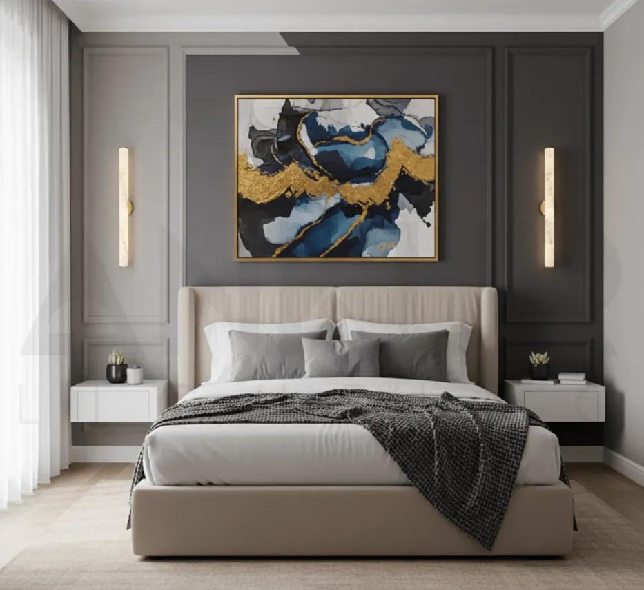 Ankur Vitric Modern Minimilist Desin Metal and Alabaster Based Wall Light