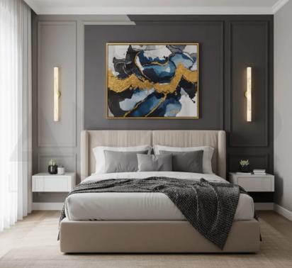 Ankur Vitric Modern Minimilist Desin Metal and Alabaster Based Wall Light by Ankur : Colours available: Gold